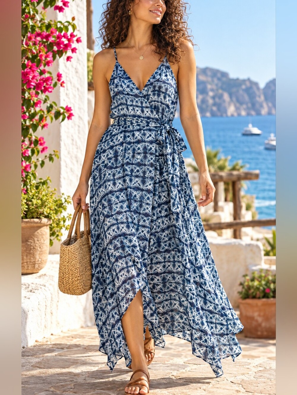 Banana Republic Geometric Strappy Maxi Dress Size XS